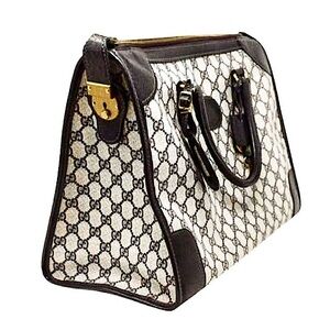 GUCCI GG SUPREME Navy Top Handle Large Doctor’s Work Travel Bag w/ Dust Bag COA